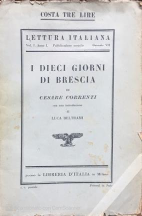 I dieci giorni di Brescia - Cesare Correnti - copertina