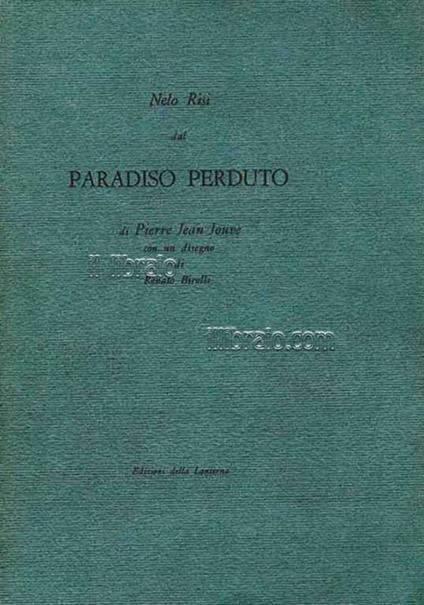 Dal Paradiso Perduto di Pierre Jean Jouve - Nelo Risi - copertina