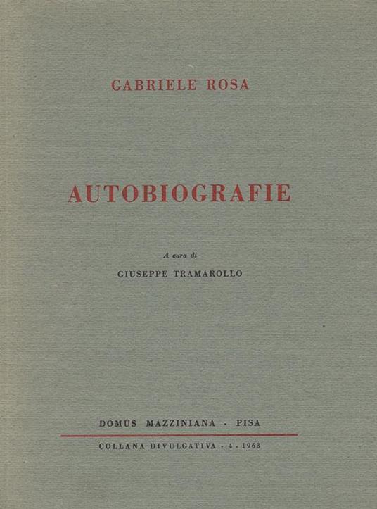 Autobiografie - Gabriele Rosa - copertina