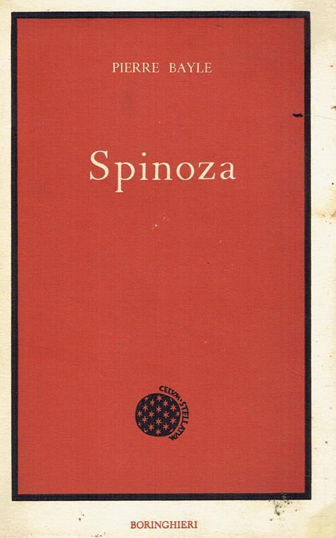 Spinoza. Dizionario storico critico - Pierre Bayle - copertina