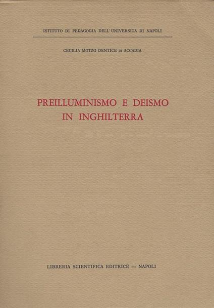 Preilluminismo e deismo in Inghilterra - copertina