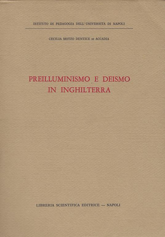 Preilluminismo e deismo in Inghilterra - copertina