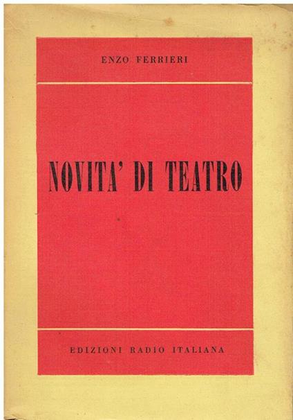 Novità di teatro - Enzo Ferrieri - copertina