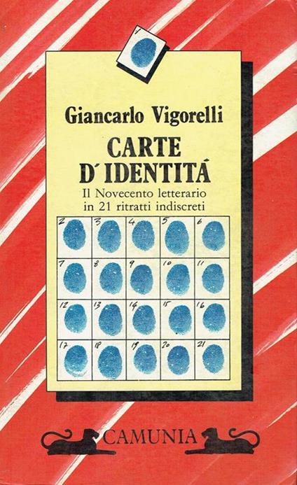 Carte d'identità - Giancarlo Vigorelli - copertina