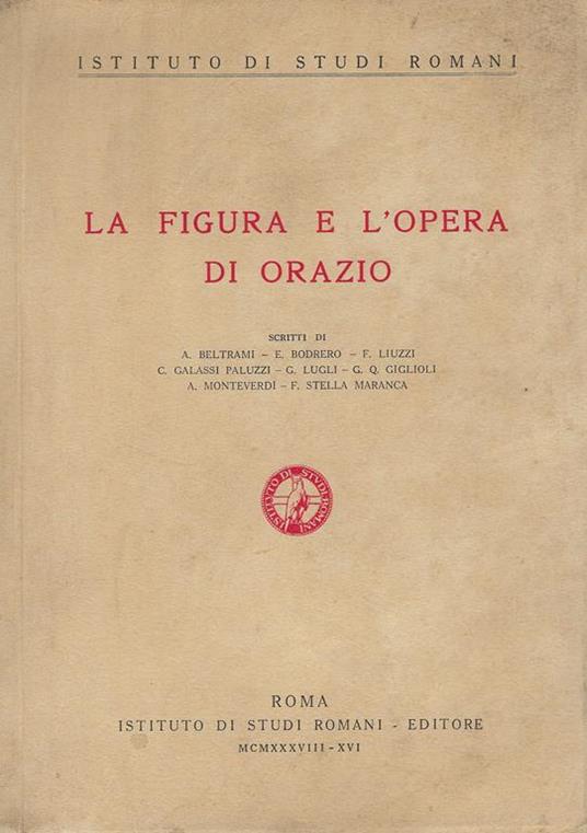 La figura e l'opera di Orazio - copertina