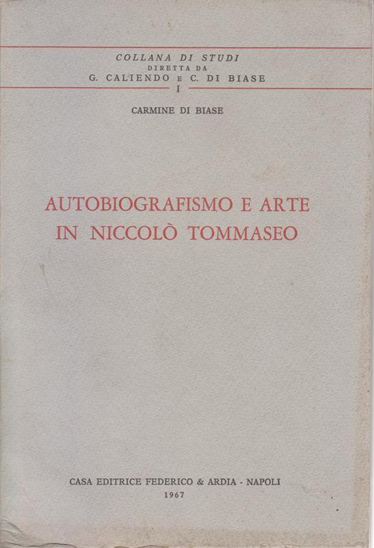 Autobiografismo e arte in Niccolo Tommaseo : saggi - copertina