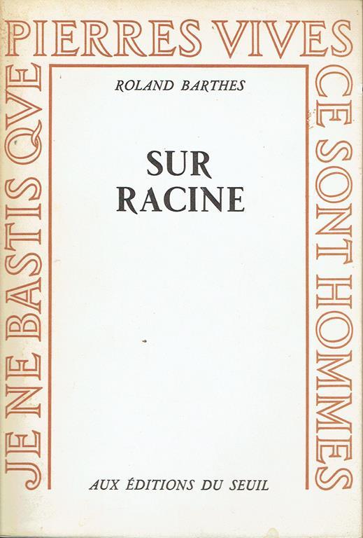 Sur Racine - Roland Barthes - copertina