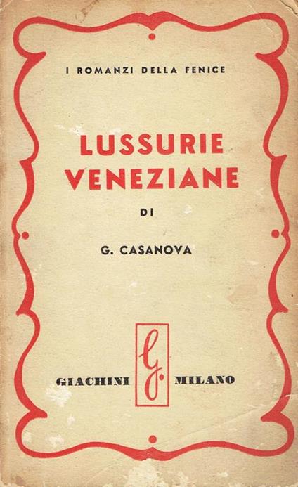 Lussurie veneziane - G. Casanova - copertina