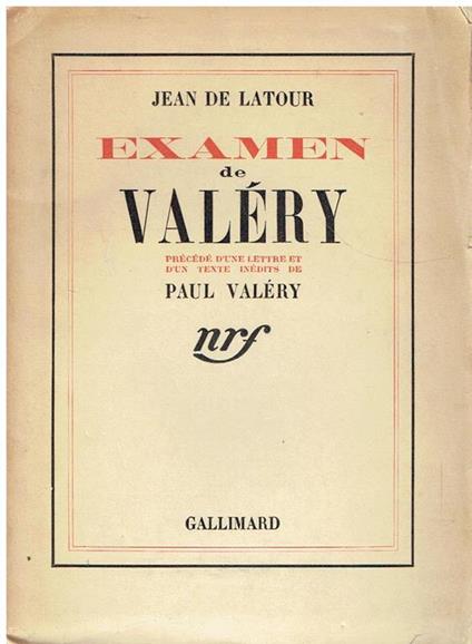 Examen de Valery - Jean de Latour - copertina