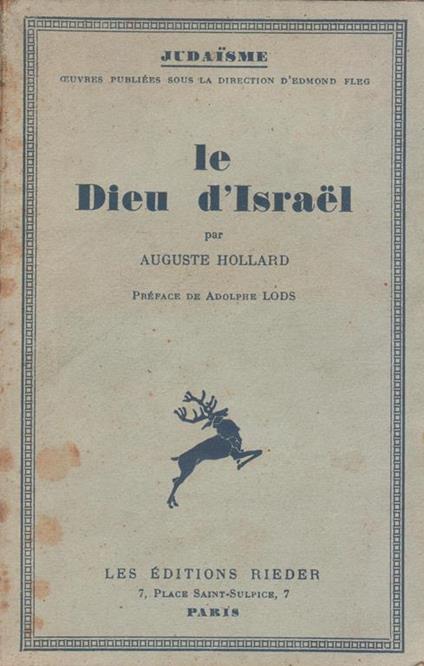 Le dieu d'Israel - Auguste Hollard - copertina