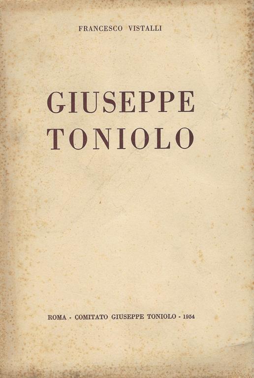 Giuseppe Toniolo - Francesco Vistalli - copertina