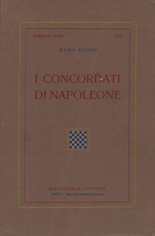 I concordati di Napoleone - Mario Gorino - copertina