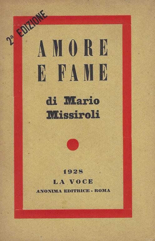 Amore e fame - Mario Missiroli - copertina