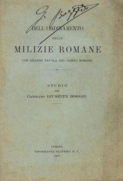 Dell'ordinamento delle milizie romane - Giuseppe Boggio - copertina