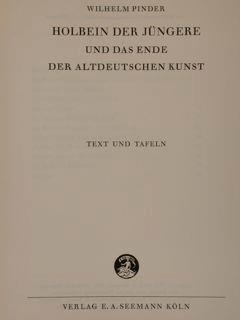 Holbein Der Juengere Und Das Ende Der Altdeutschen Kunst - Wilhelm Pinder - copertina