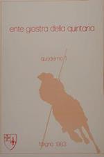 Ente Giostra Della Quintana. Quaderno 1