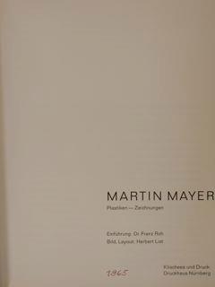 Martin Mayer. Plastiken-Zeichnungen - Franz Roh - copertina