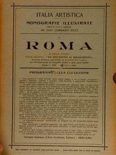 Italia artistica, Monografie illustrate XXXVII, RICCI C. (direz. di). ROMA, Parte I - Diego Angeli - copertina