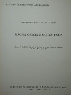 Magna Grecia e Sicilia: 1984-85 - P. Giovanni Guzzo - copertina