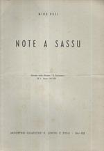 Note a Sassu. Estratto dalla Rivista Il Campano n.6 Anno 1941 XIX