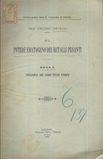 Sul potere ematogeno dei metalli pesanti. Nota 1 Influenza del rame nelle anemie