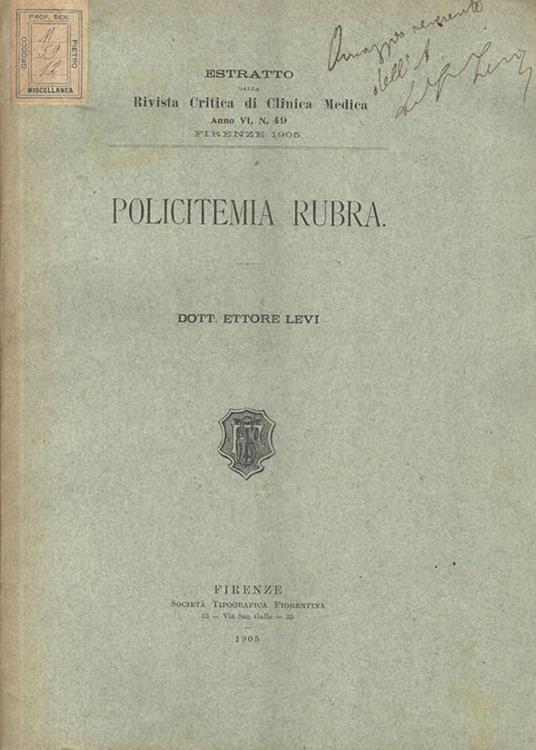 Policitemia Rubra - copertina