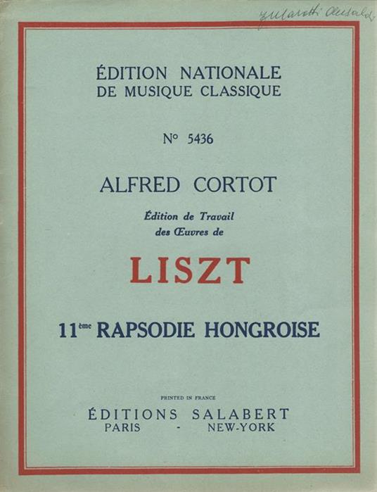 LISZT 11ÈME RAPSODIE HONGROISE - copertina