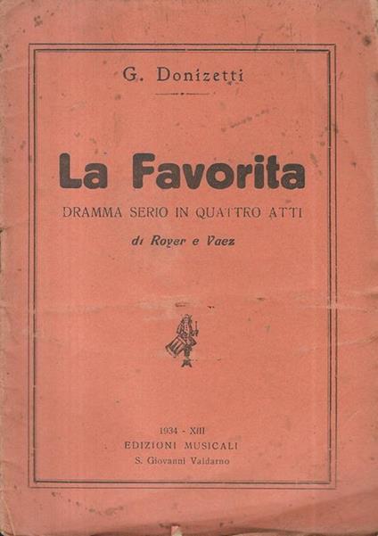 La favorita - Gaetano Donizetti - copertina