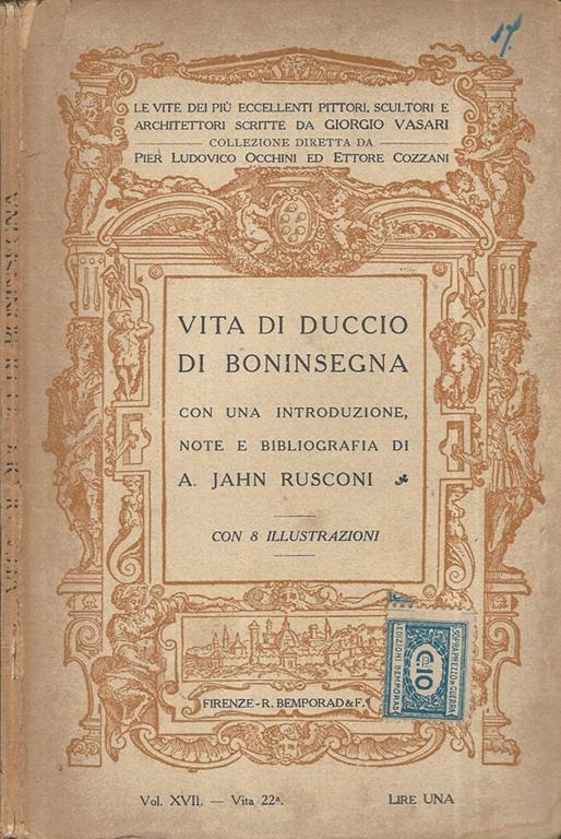 Vita di Duccio di Boninsegna - Giorgio Vasari - copertina