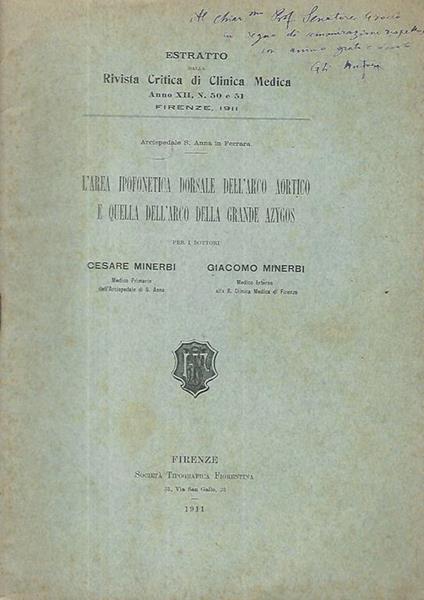 L' area ipofonetica dorsale dell'arco aortico e quella dell'arco della grande azygos - copertina