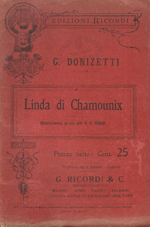 Linda di Chamounix - Gaetano Donizetti - copertina