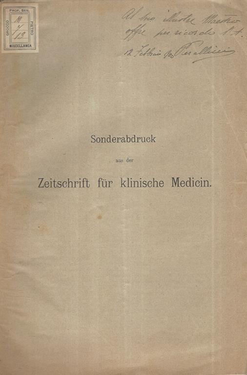 Kommer dem menschlichen Pankreas (post mortem) und dem Harn zucker-zerstörende Eigenschaften zu? - G. Pierallini - copertina