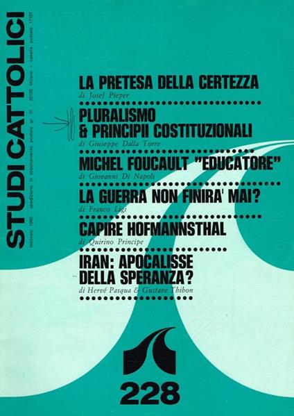 Studi cattolici. Mensile di studi e di attualità anno XXIV n.228 - Cesare Cavalleri - copertina