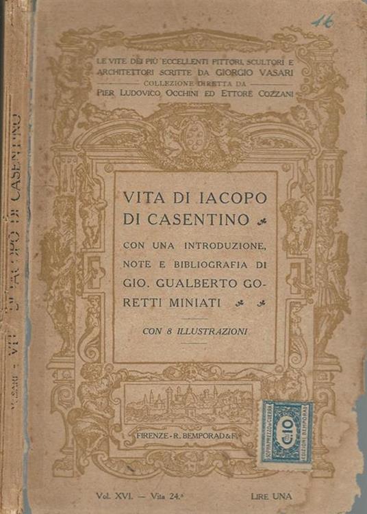 Vita di Iacopo Di Casentino - Giorgio Vasari - copertina