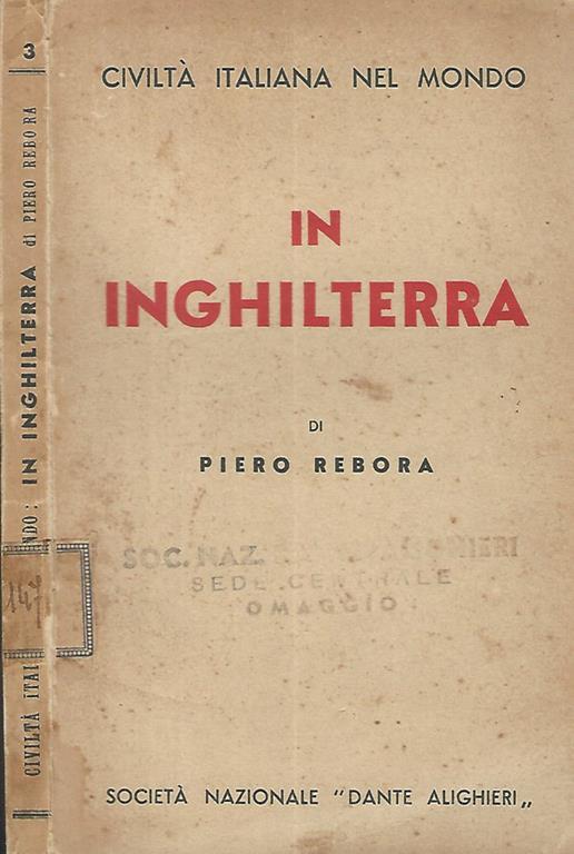 In Inghilterra - Piero Rebora - copertina