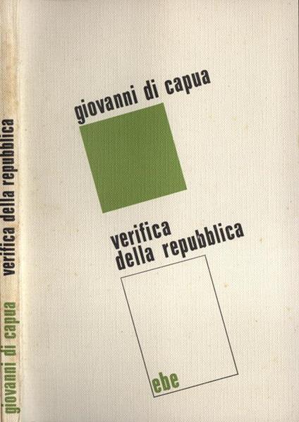 Verifica della repubblica - Giovanni Di Capua - copertina