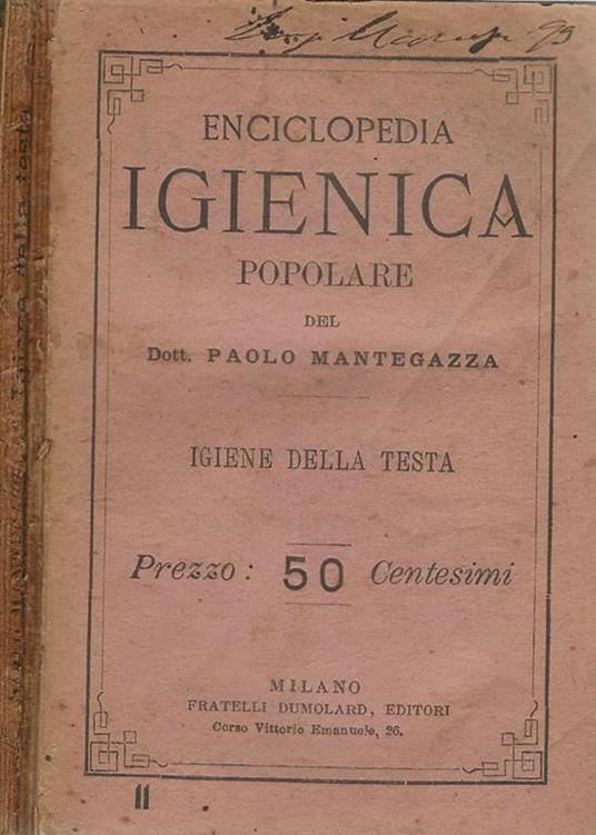 Igiene della testa. Enciclopedia igienica popolare - copertina