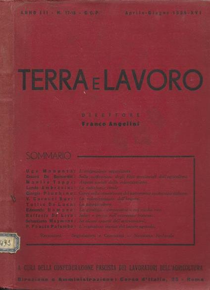 Terra e lavoro Anno III-N° 17-18 - copertina