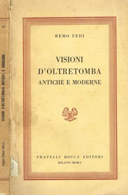 Visioni d'oltretomba antiche e moderne - Remo Fedi - copertina