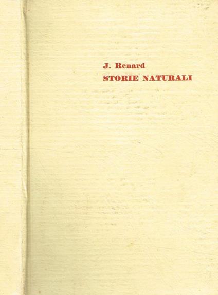 Storie naturali - Jules Renard - copertina