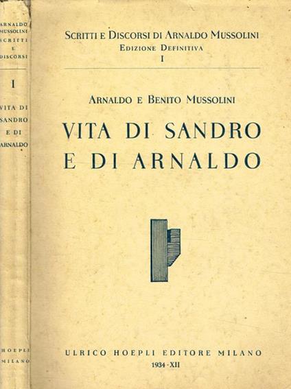 Vita di Sandro e di Rinaldo - Arnaldo Mussolini - copertina