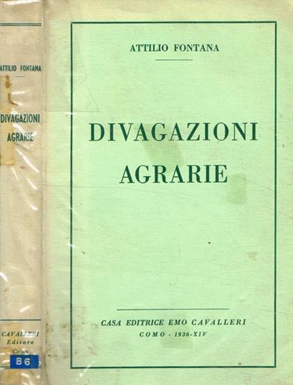 Divagazioni agrarie - Attilio Fontana - copertina