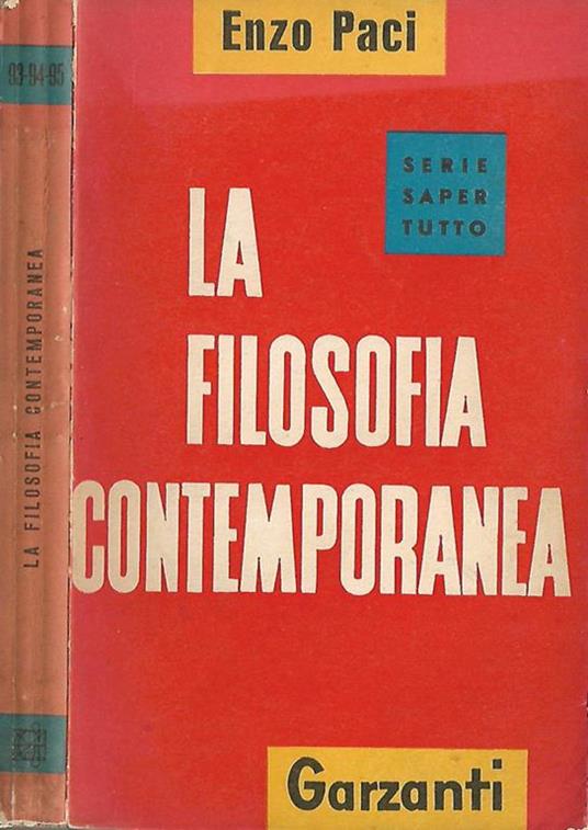 La filosofia contemporanea - Enzo Paci - copertina