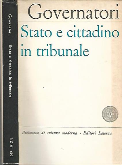 Stato e cittadino in tribunale - Federico Governatori - copertina