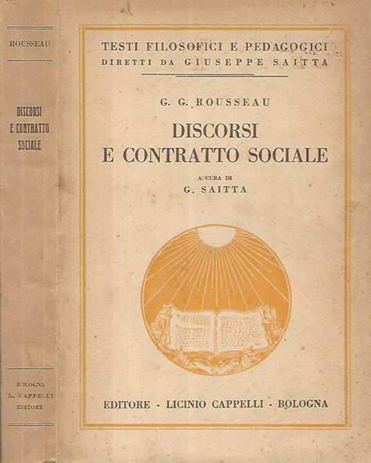 Discorsi e contratto sociale - Jean-Jacques Rousseau - copertina