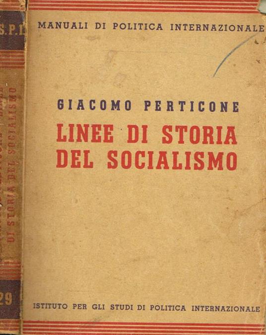 Linee di storia del socialismo - Giacomo Perticone - copertina