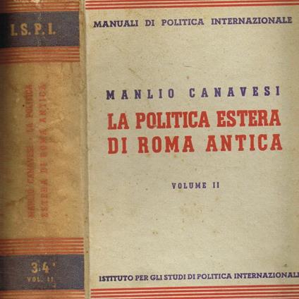 La politica estera di Roma antica vol.II - Manlio Canavesi - copertina