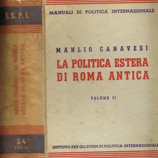 La politica estera di Roma antica vol.II - Manlio Canavesi - copertina