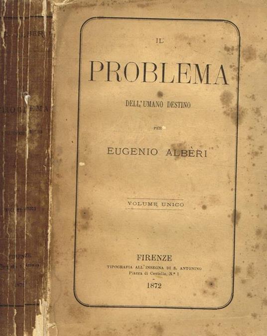 Il problema dell'umano destino - Eugenio Alberi - copertina