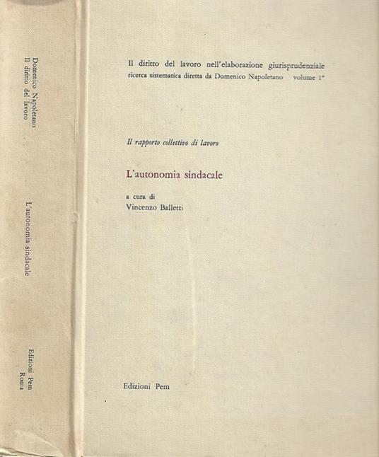 L'autonomia sindacale - copertina